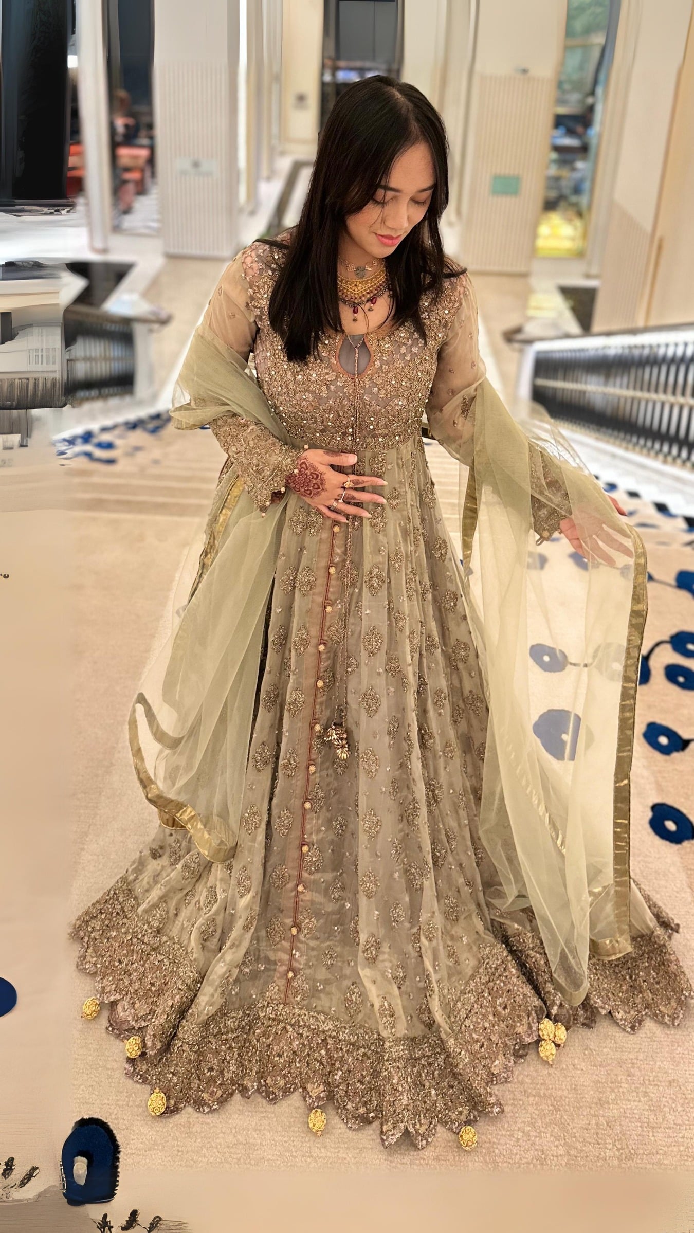 Champagne Gold Dress, Champagne Gold, size S — NK-007